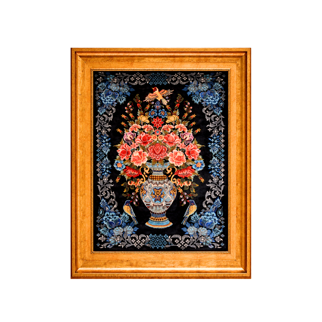 Vase of flowers Persian handmade rug