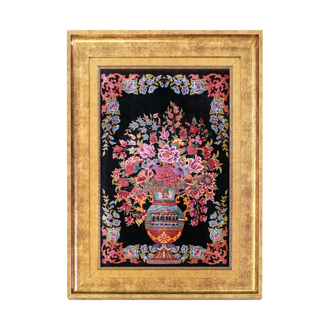 Vase of flowers Persian handmade rug