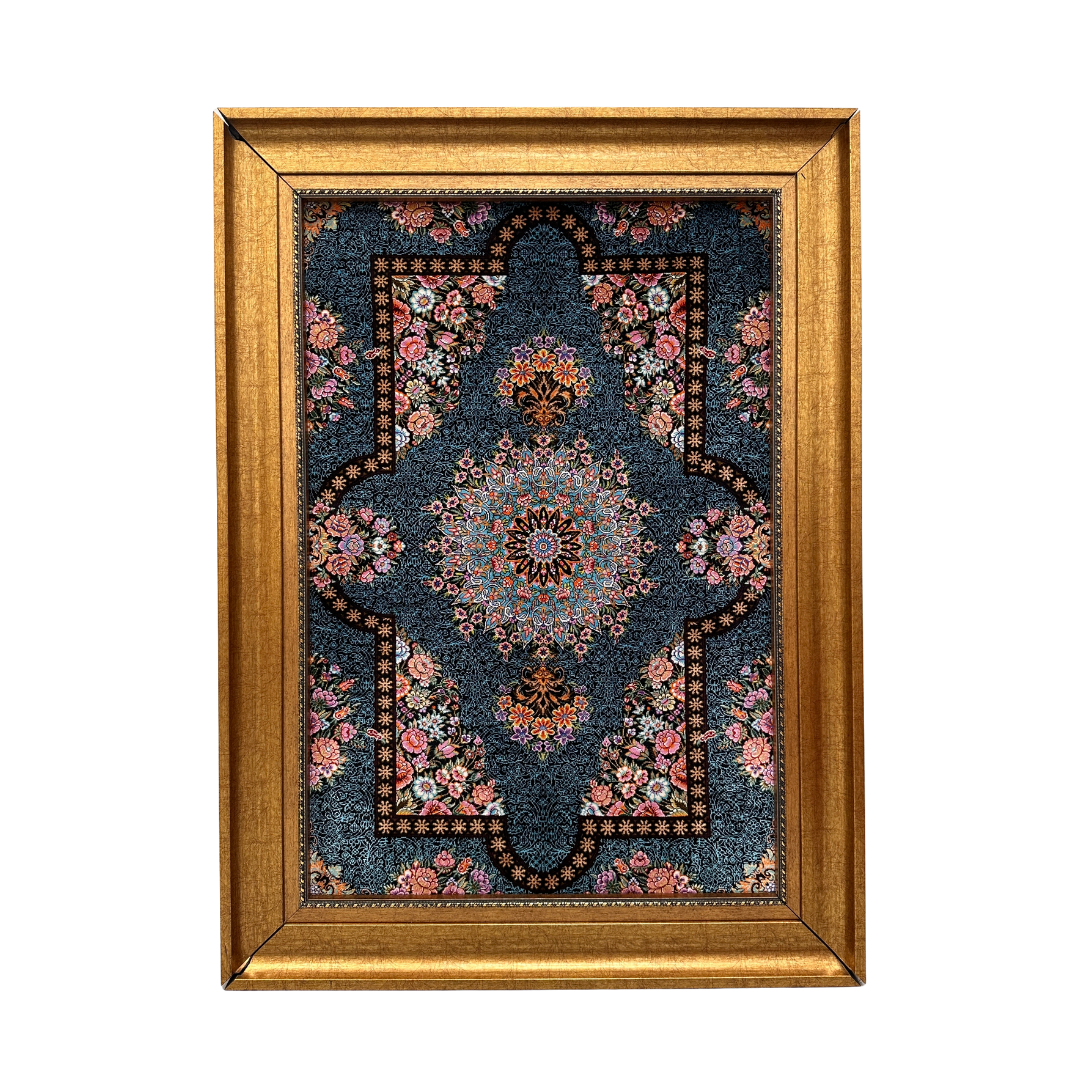 Floral Vase Persian handmade silk rug in Purple, 81 × 47 cm