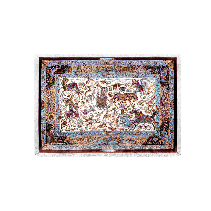 Hunting Persian handmade rug