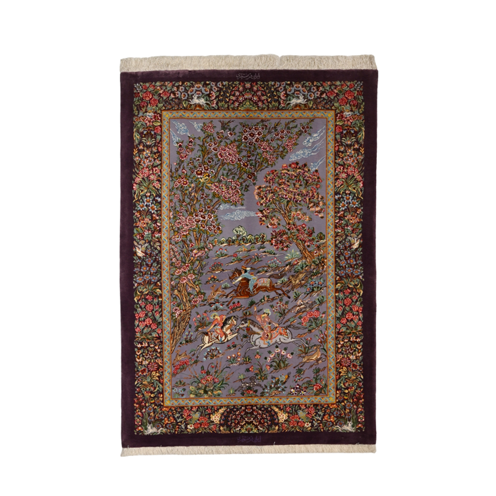 Hunting Persian handmade rug