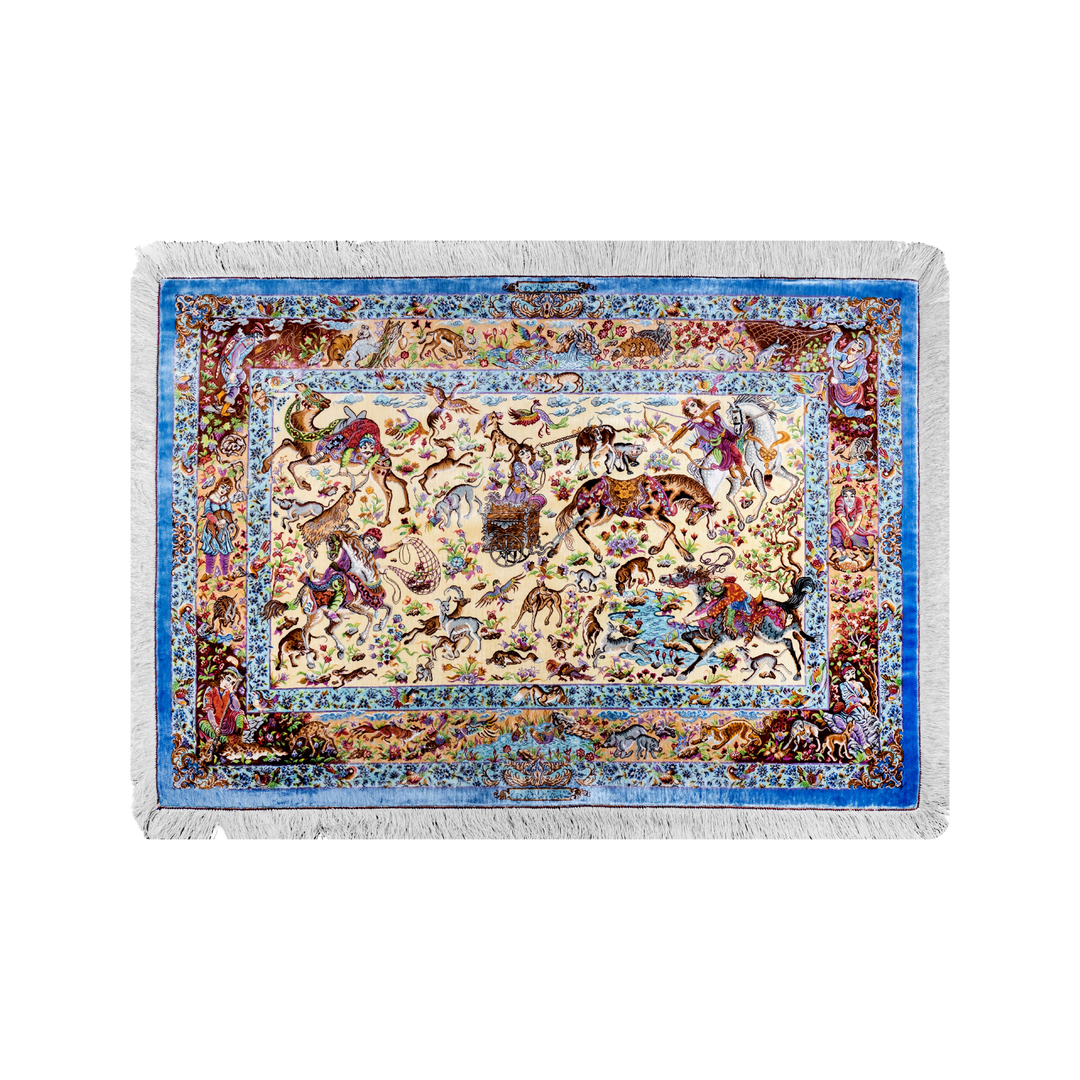 Hunting Persian handmade rug