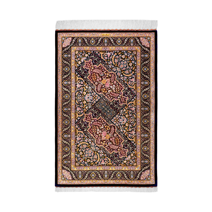 سجادة فارسية مصنوعة يدويًا Curvilinear Floral