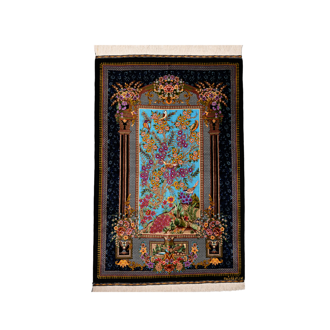 Hand Made Rug Bird Garden