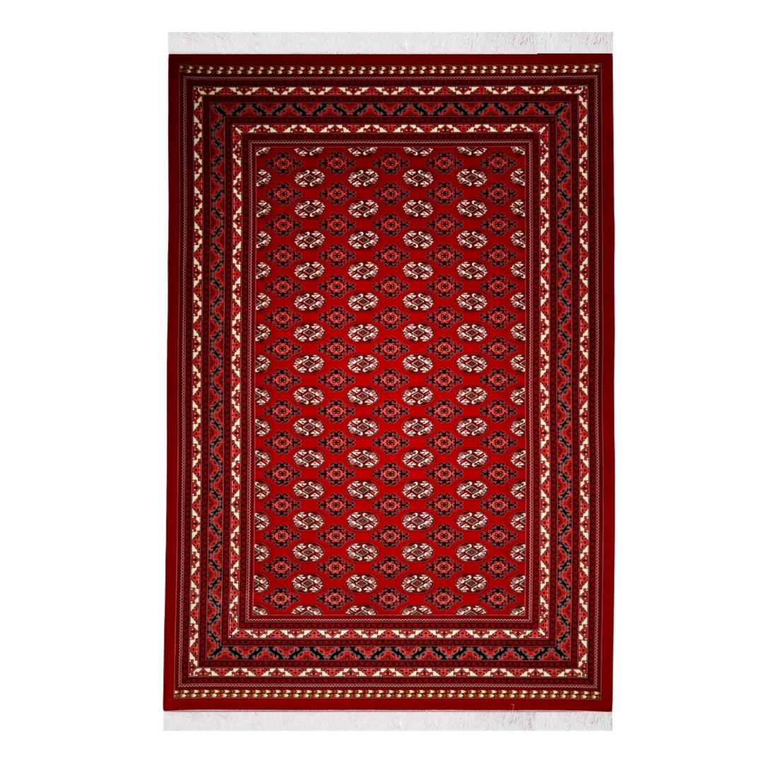 Bokhara machine-made Persian Silk rug in Red, 300 × 200 cm