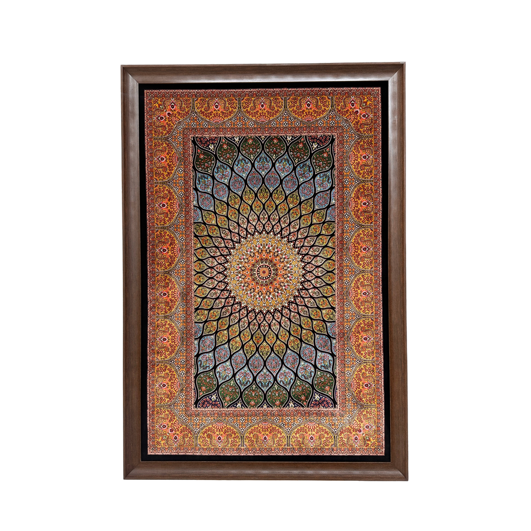 Islamic machine-made Persian Silk rug