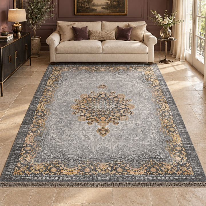 AI-generated interior visualization — 12RD110-0044 — rug 300 x 200 cm; illustrative staging.