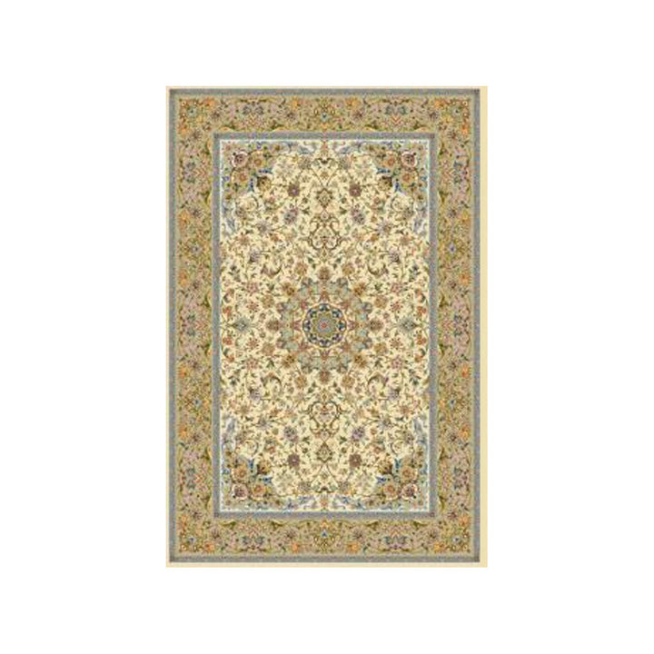 Silk Rug - Basil Bloom on white background