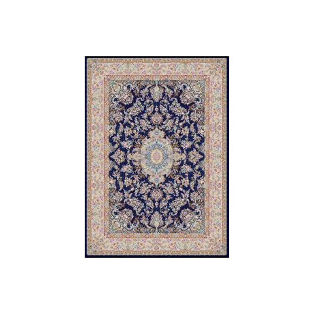Silk Rug - Grand Majesty - Navy Blue - 350 x 250 cm on white background