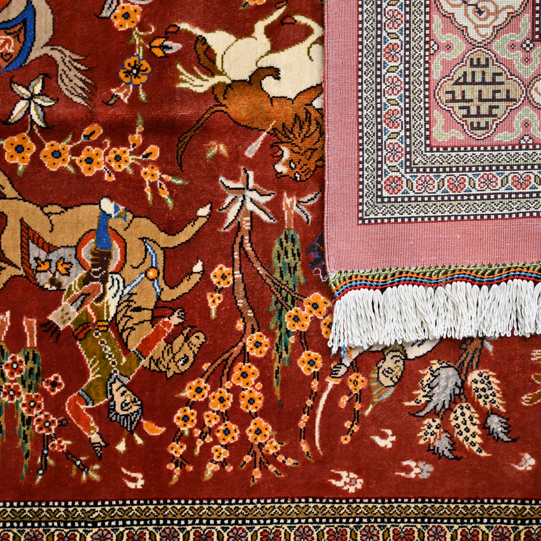 Hunting Persian handmade rug