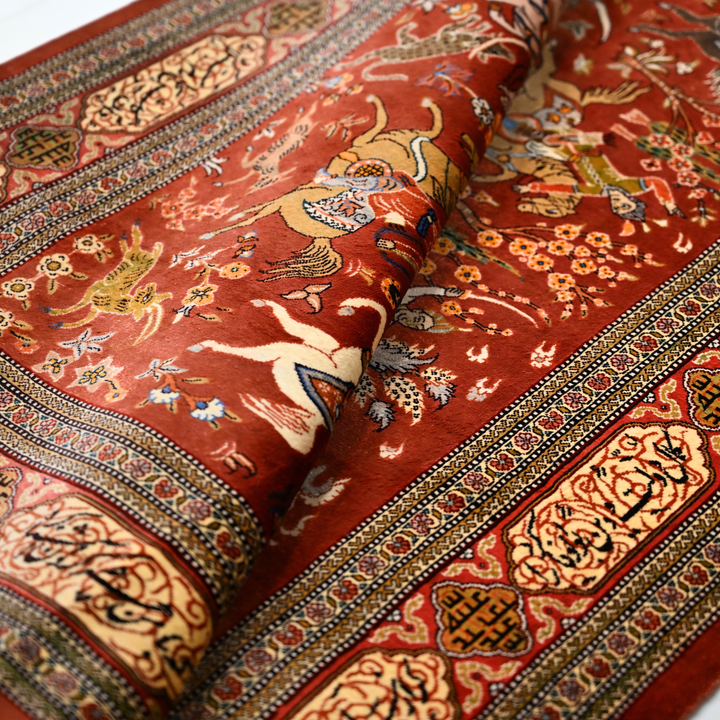 Hunting Persian handmade rug