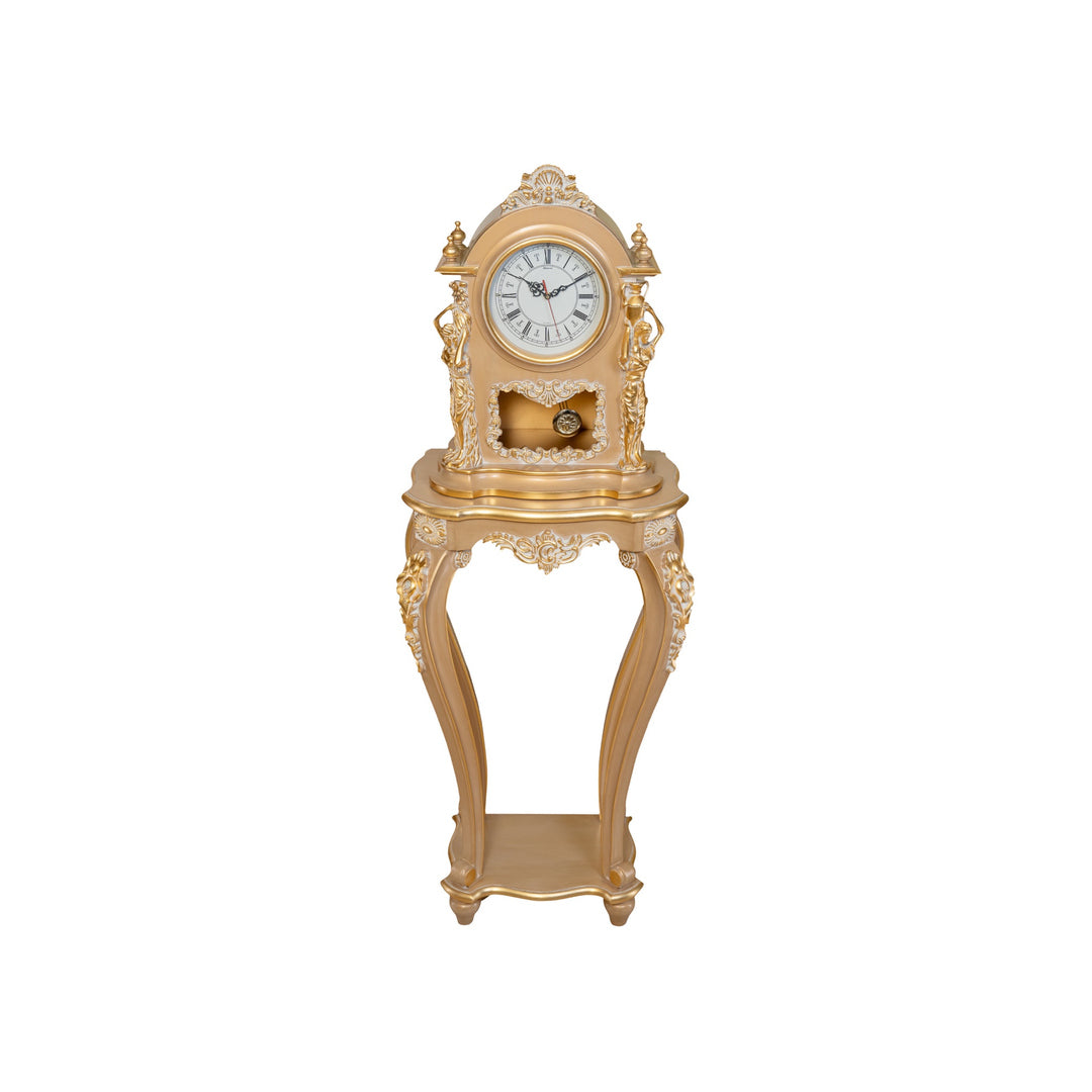 Royal Clock with Stand – Gold, full front view on a white background