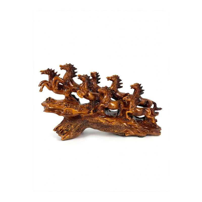 Eight Running Horses Showpiece – Brown