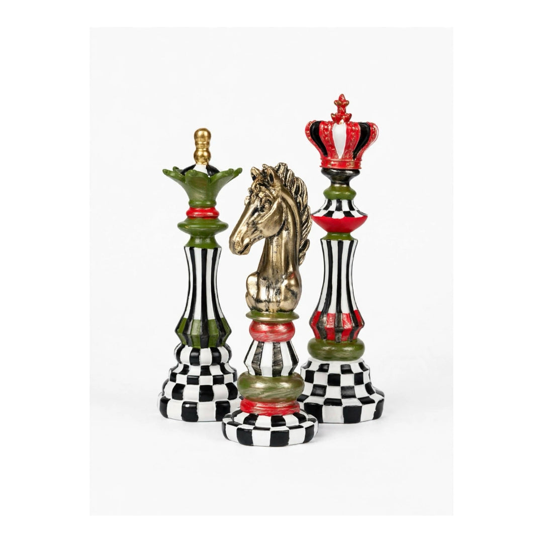 Decorative Chess Pieces Set – Black & White