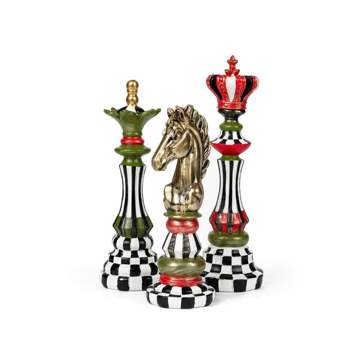 Decorative Chess Pieces Set – Black &amp; White