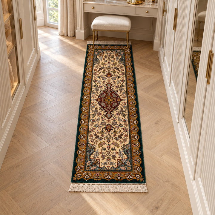 AI-generated interior visualization — MW-HM-0517, 199 x 64 cm; illustrative scale, not a real customer project.