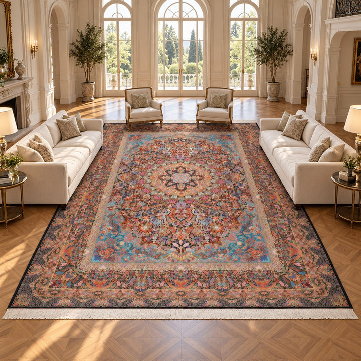 AI-generated interior visualization — MW-HM-0739, 587 x 393 cm; illustrative scale, not a real customer project.