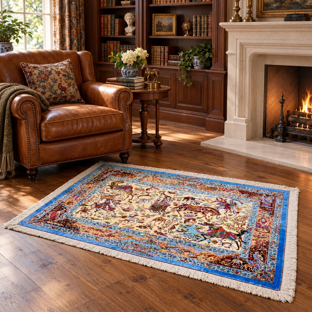 AI-generated luxury interior visualization of MW-HM-0808, 153 x 107 cm. Styling illustration; see original photograph for exact product details.