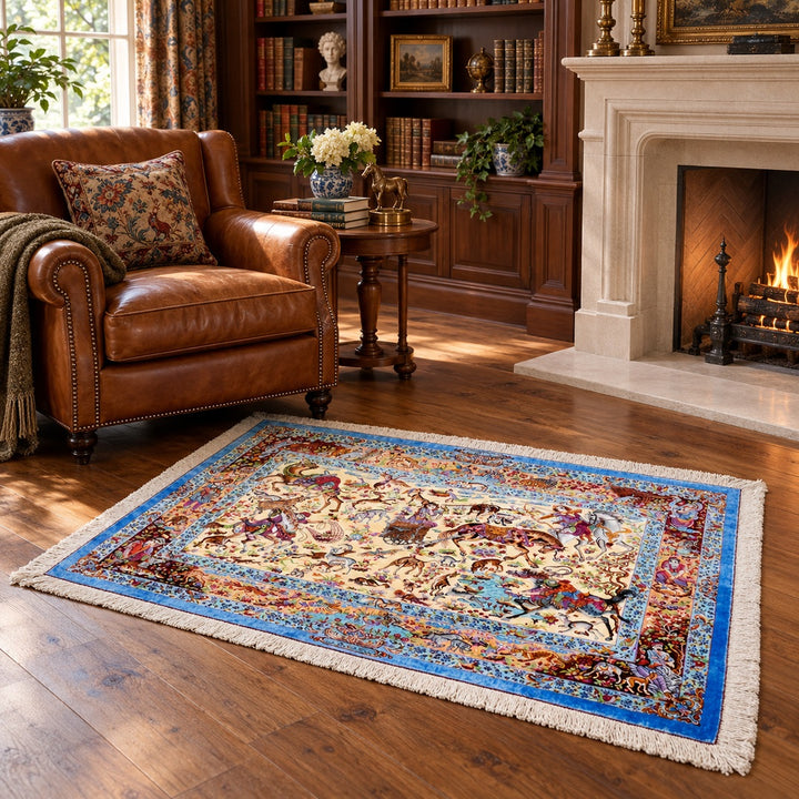 AI-generated luxury interior visualization of MW-HM-0808, 153 x 107 cm. Styling illustration; see original photograph for exact product details.