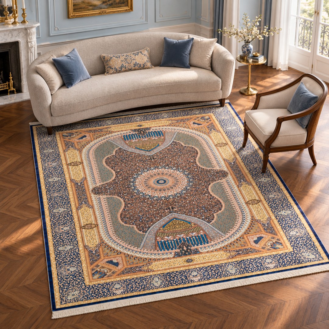 AI-generated interior visualization — MW-HM-0850, 300 x 200 cm; illustrative scale, not a real customer project.