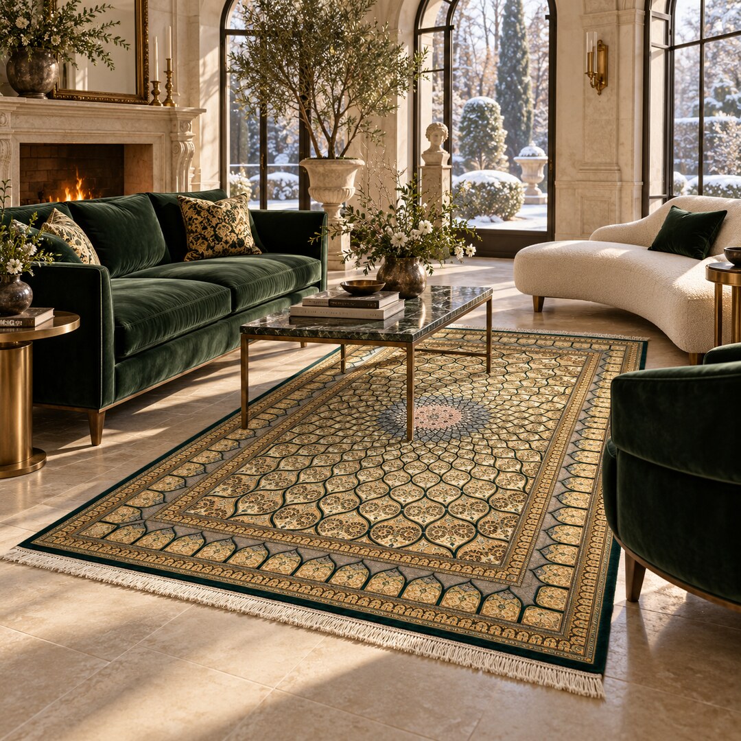 AI-generated interior visualization — MW-HM-0875, 264 x 154 cm; illustrative interior styling, not a customer project or measurement.