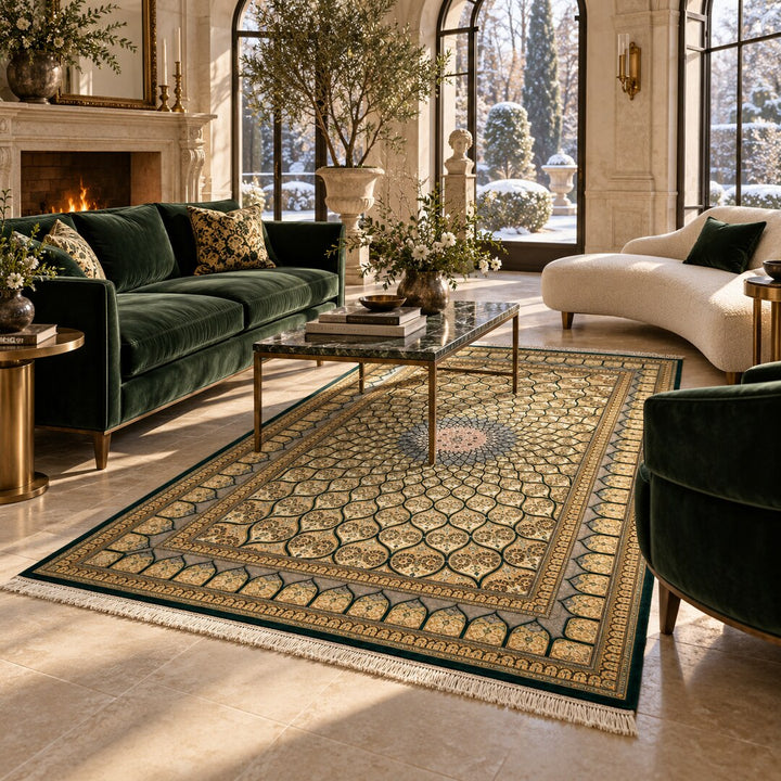 AI-generated interior visualization — MW-HM-0875, 264 x 154 cm; illustrative interior styling, not a customer project or measurement.