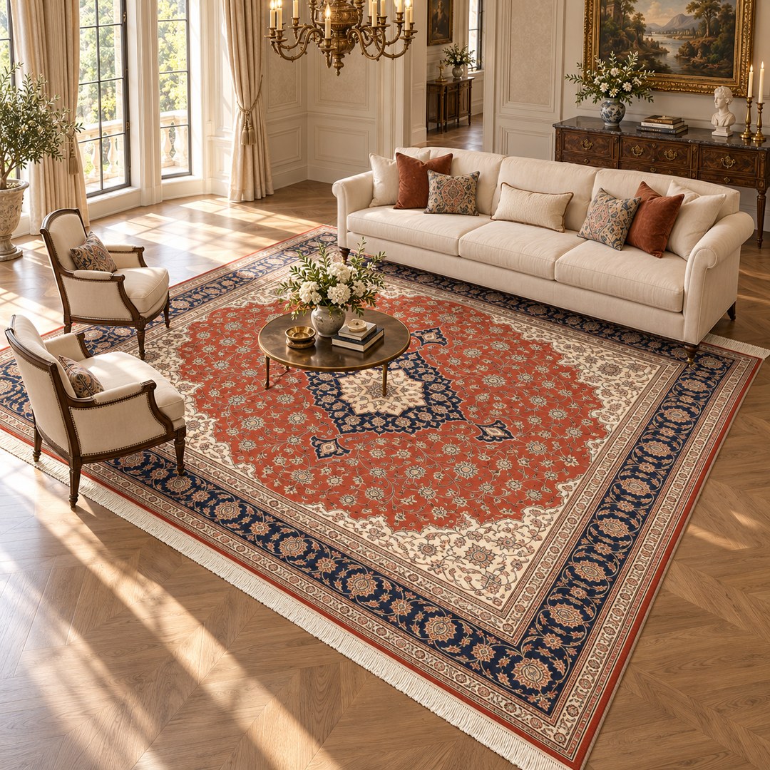 AI-generated interior visualization — MW-HM-0946, 495 x 343 cm; illustrative scale, not a real customer project.