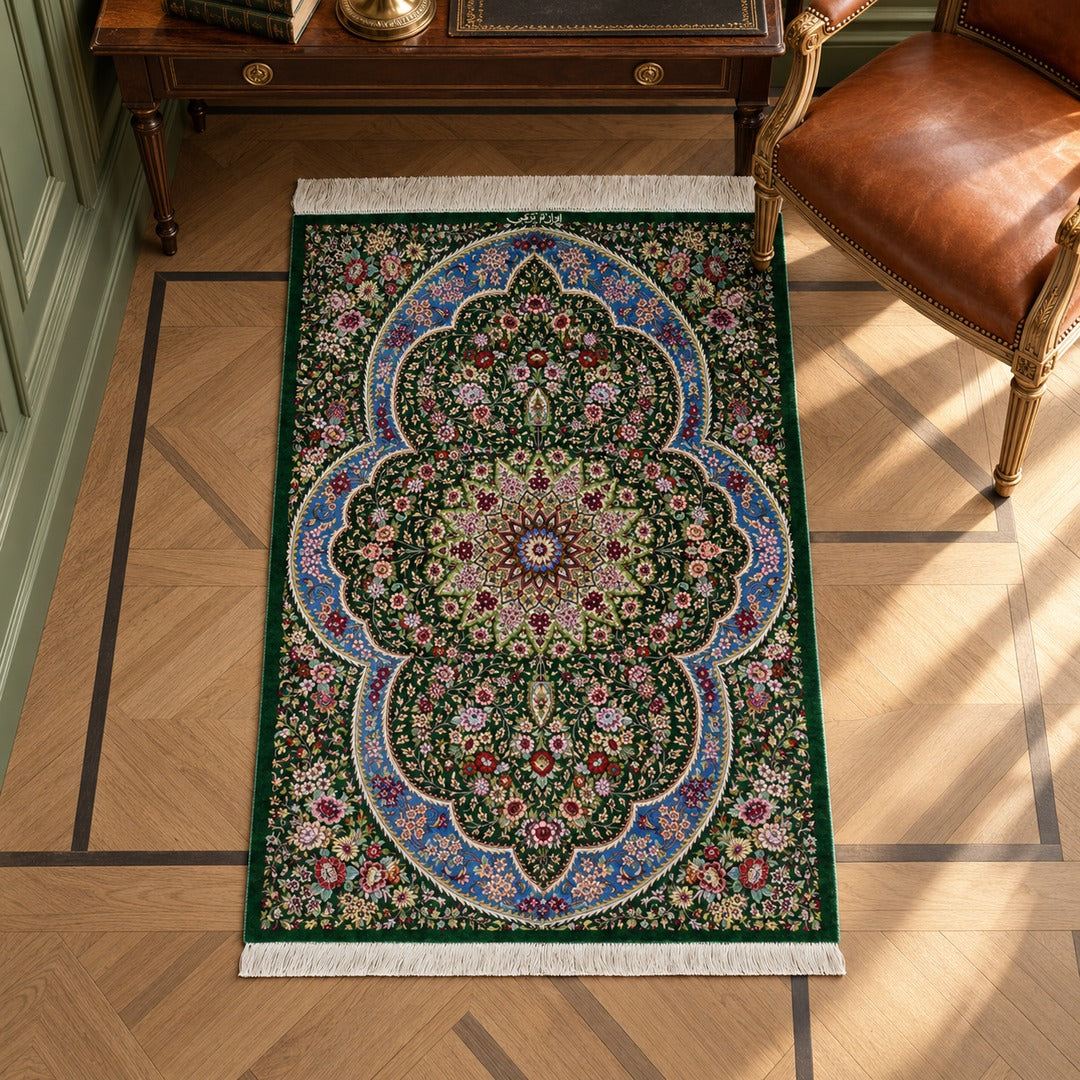 AI-generated interior visualization — MW-HM-0954, 117 x 77 cm. Illustrative scale; not a customer installation.