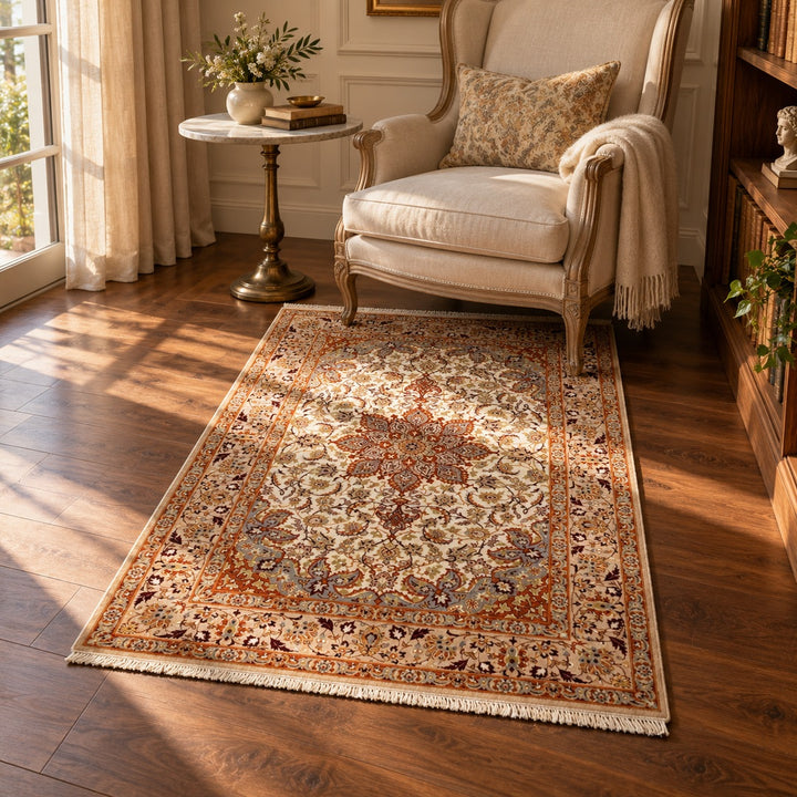 AI-generated luxury classic interior visualization of MW-HM-0961, 182 x 107 cm. Styling illustration; see original photograph for exact product details.