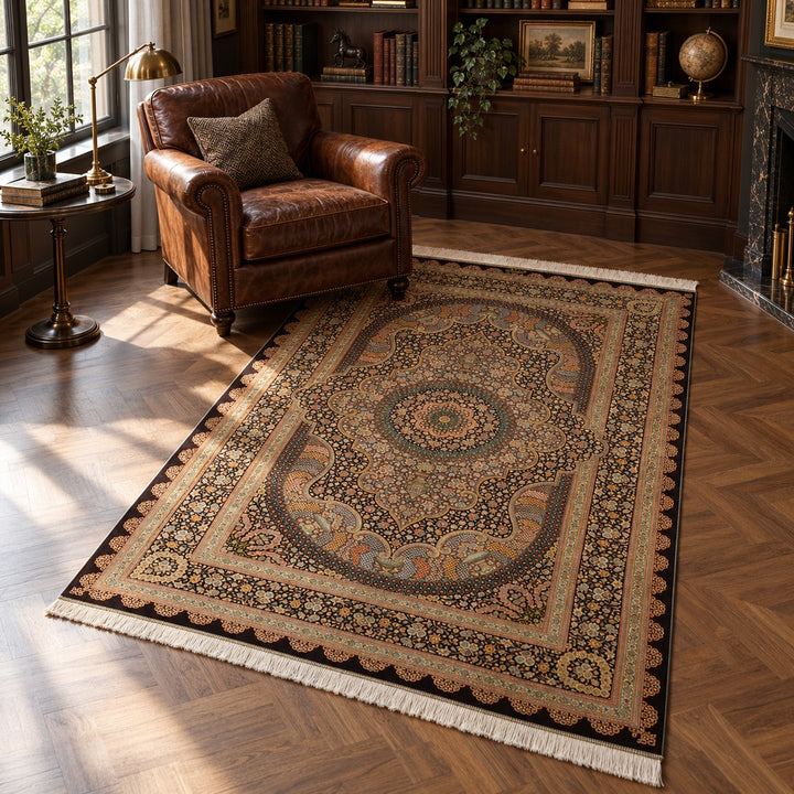 AI-generated luxury classic interior visualization of MW-HM-0964, 211 x 132 cm. Styling illustration; see original photograph for exact product details.
