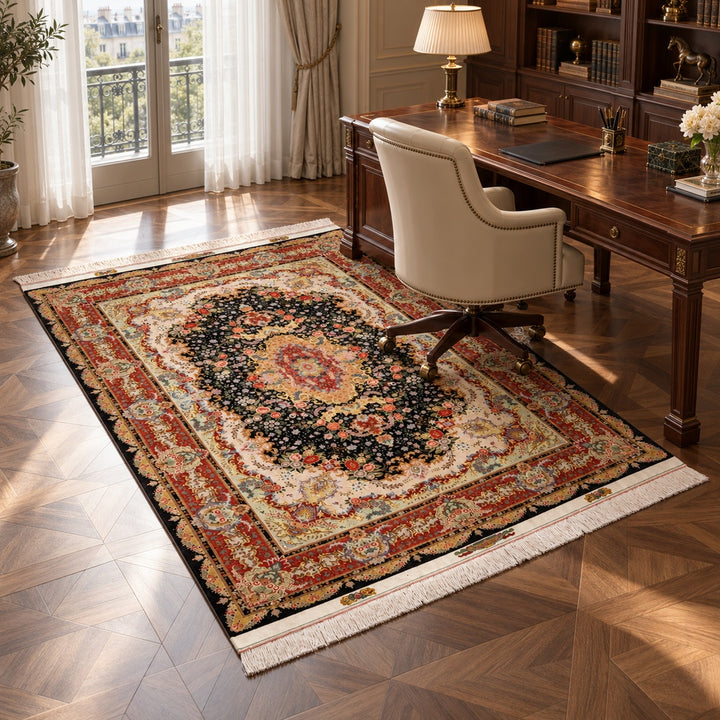 AI-generated luxury classic interior visualization of MW-HM-0965, 237 x157 cm. Styling illustration; see original photograph for exact product details.