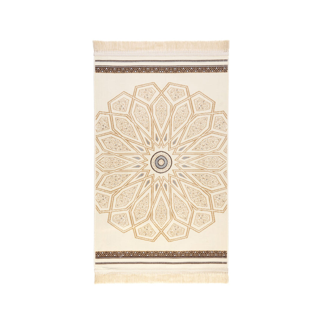 Prayer Mate - Al Hezam - Beige - 100 x 70 cm on white background
