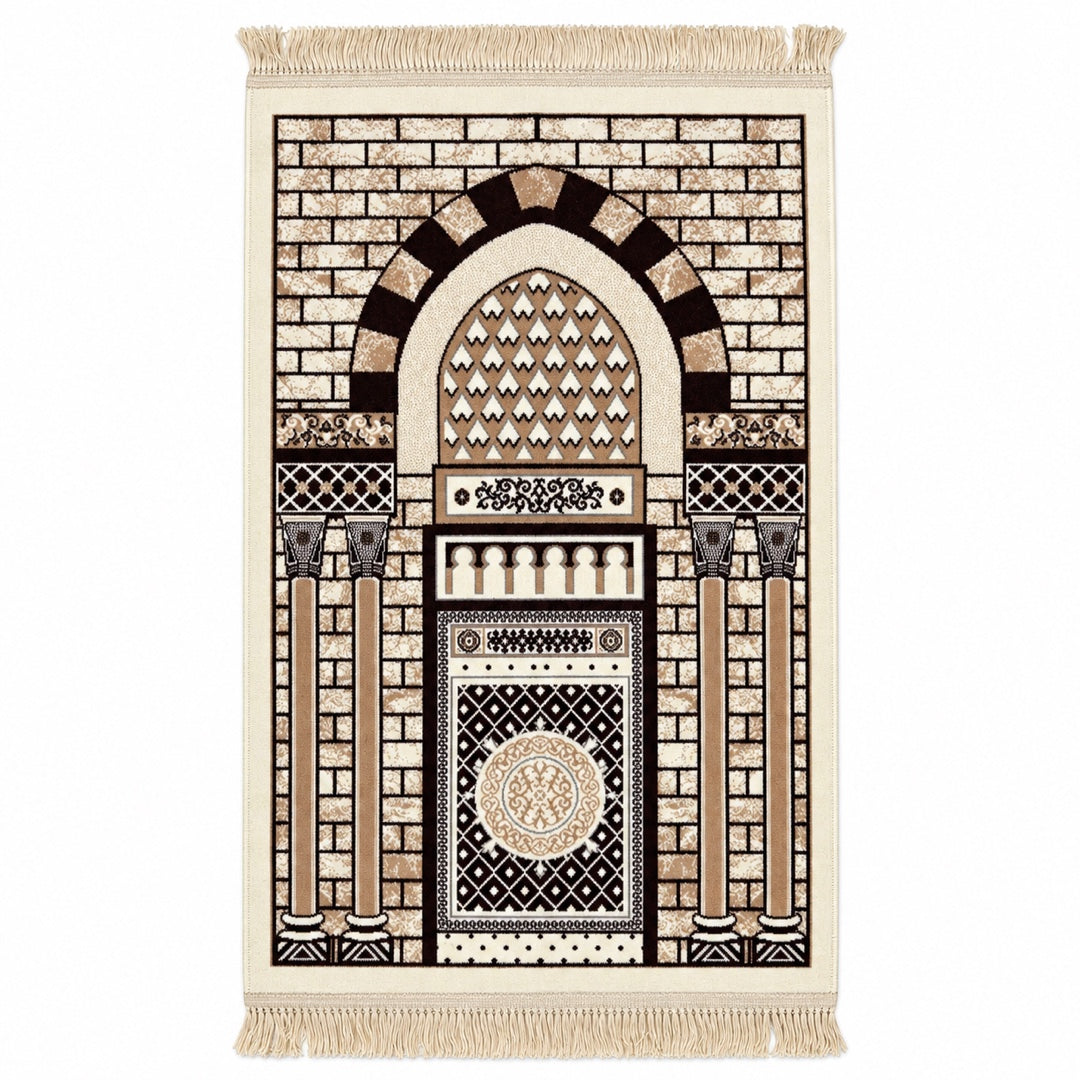 Cream Bab Almadina prayer mat, 110 x 70 cm, front view