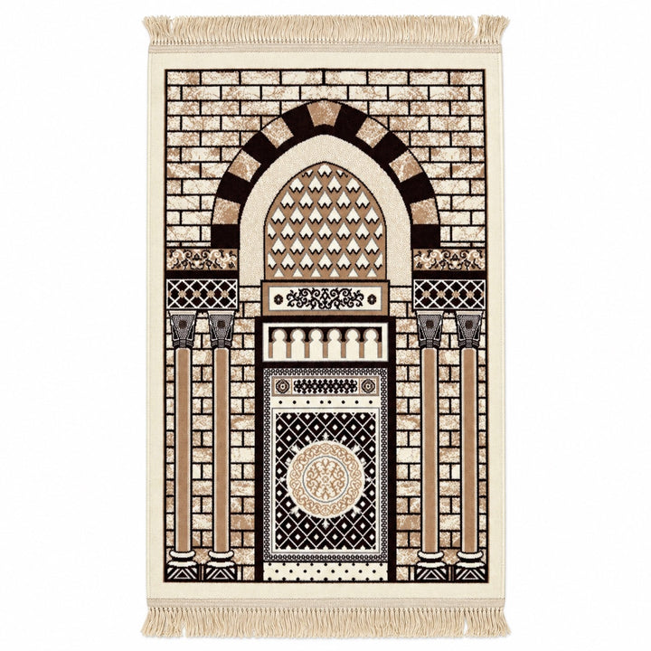 Cream Bab Almadina prayer mat, 110 x 70 cm, front view