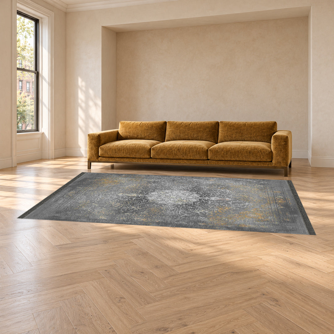 Classic Carpet - Imperiala: original rug image digitally staged in a distinct contemporary home; nominal 300 × 200 cm