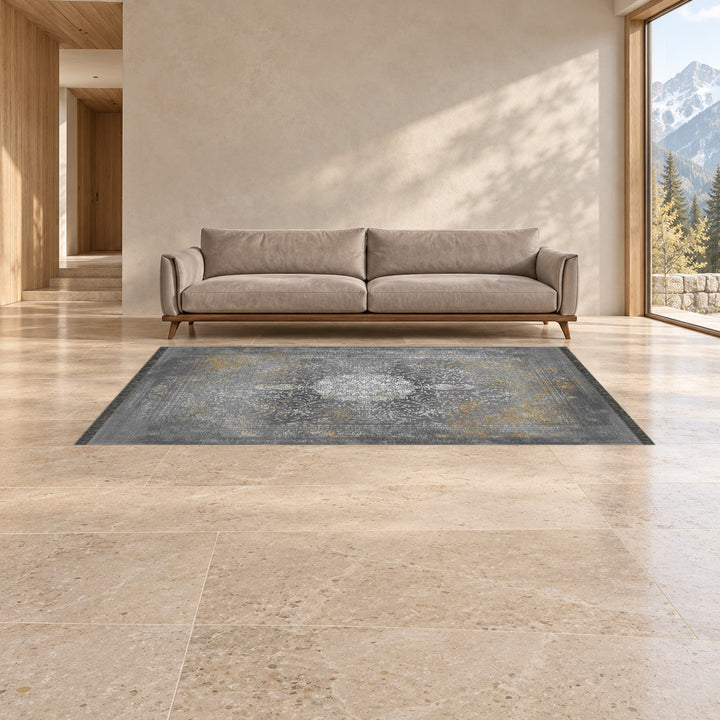Classic Carpet - Imperiala: original rug image digitally staged in a distinct contemporary home; nominal 300 × 200 cm