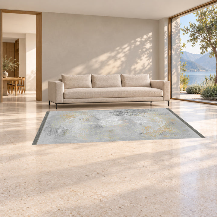 Classic Carpet - Imperiala: original rug image digitally staged in a distinct contemporary home; nominal 300 × 200 cm