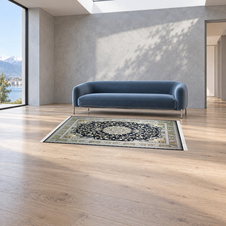 Classic Carpet - Northern Star: original rug image digitally staged in a distinct contemporary home; nominal 225 × 150 cm
