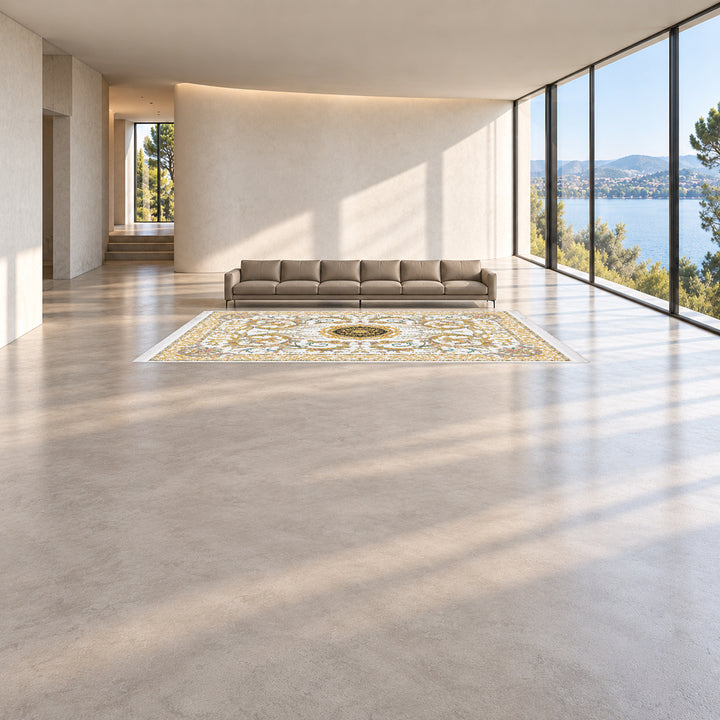 Classic Carpet - Silk Palace: original rug image digitally staged in a distinct contemporary home; nominal 600 × 400 cm