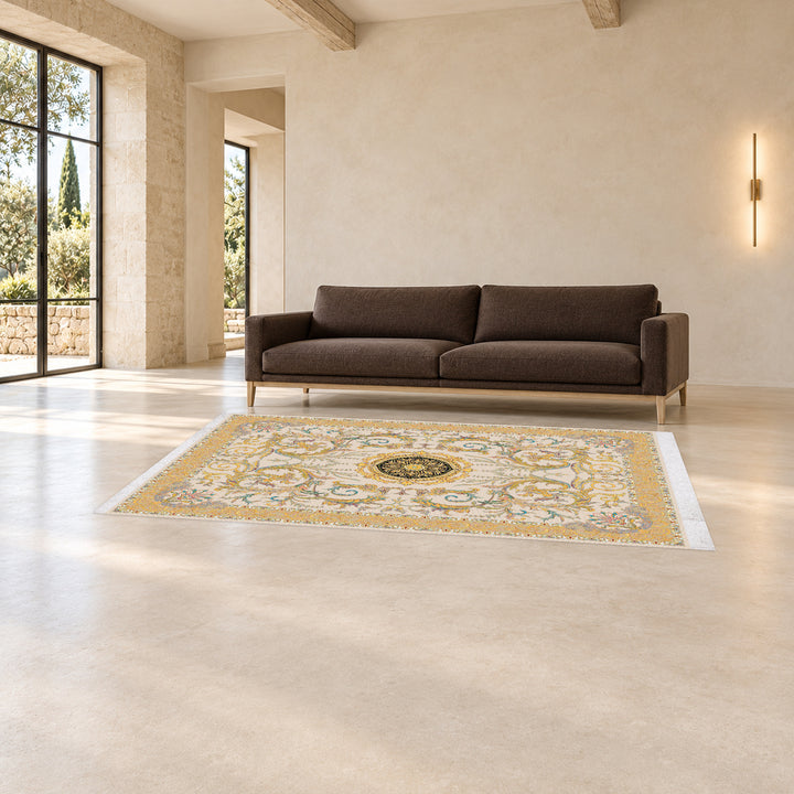Classic Carpet - Silk Palace: original rug image digitally staged in a distinct contemporary home; nominal 300 × 200 cm
