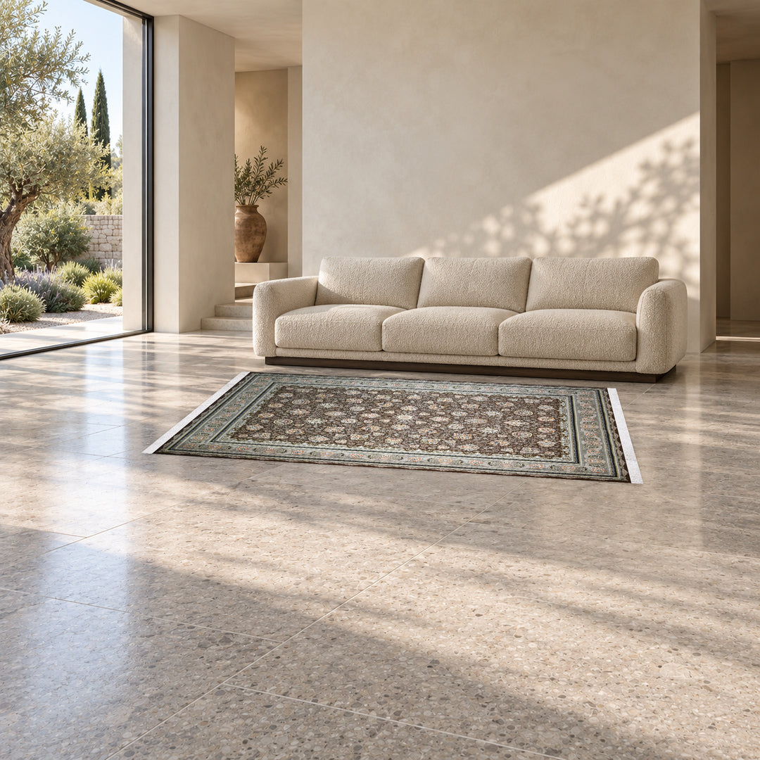 Classic Carpet - Velvet Court: original rug image digitally staged in a distinct contemporary home; nominal 225 × 150 cm