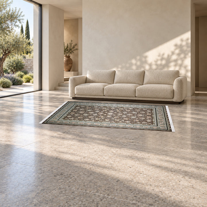 Classic Carpet - Velvet Court: original rug image digitally staged in a distinct contemporary home; nominal 225 × 150 cm