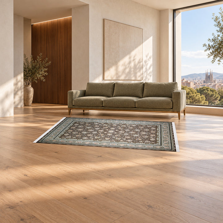 Classic Carpet - Velvet Court: original rug image digitally staged in a distinct contemporary home; nominal 225 × 150 cm