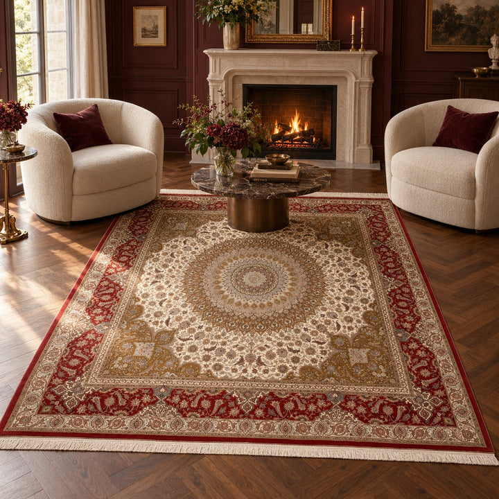 AI-generated interior visualization — MW-HM-0880; 202 x 198 cm. Styling illustration; see original product photo for exact details.