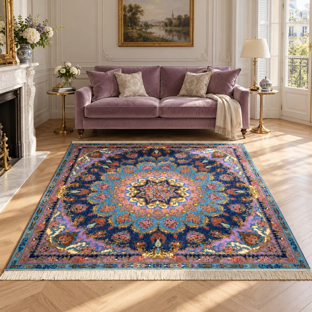 AI-generated interior visualization — MW-HM-0896; 209 x 204 cm. Styling illustration; see original product photo for exact details.