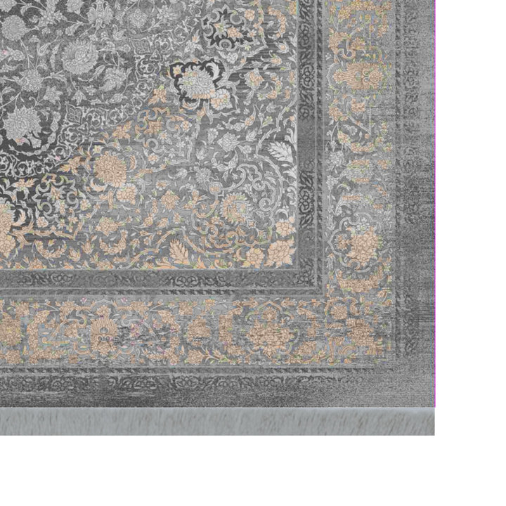 Neo Classic Carpet - Ashen Crown: authentic corner detail cropped from the original product photograph